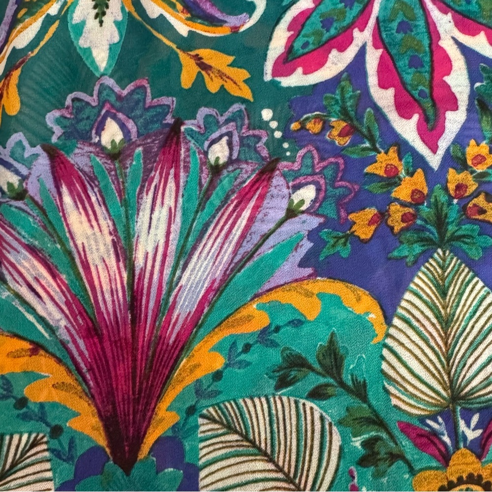 Nicole Miller Boho Chiffon Blouse - Picture 7 of 8